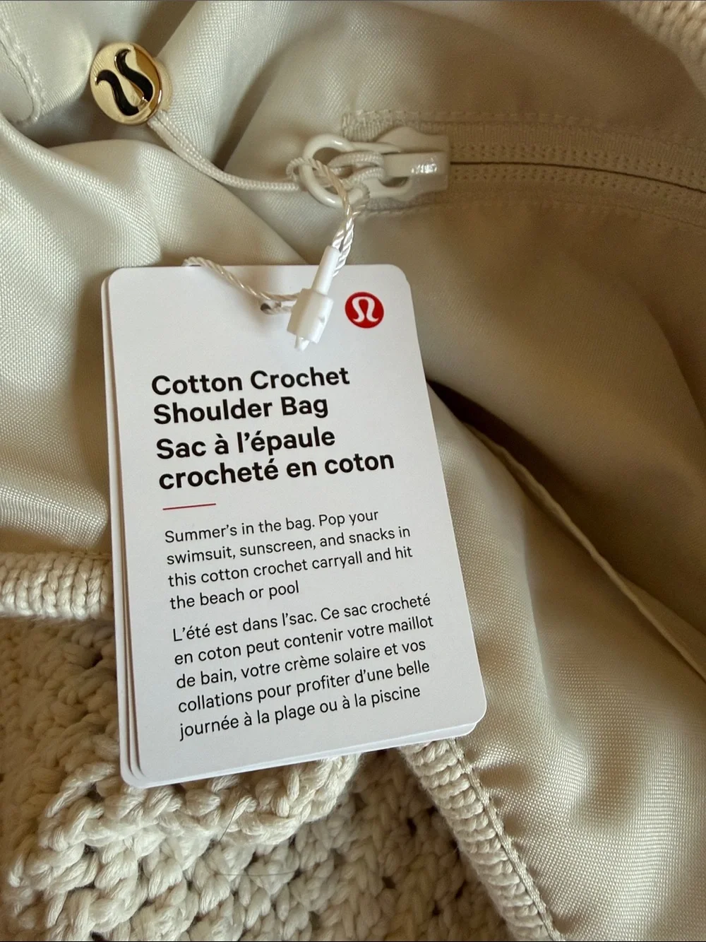 NWT lululemon athletica Cotton Crochet Shoulder Bag